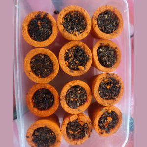 orange evil eye cup sambrani